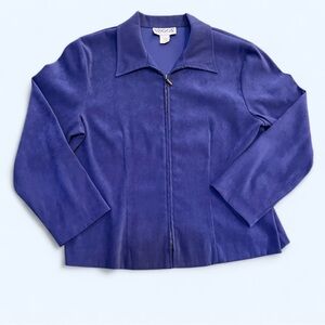 Vintage 90s Purple Faux Suede Blazer Y2K Officecore Women’s 12P